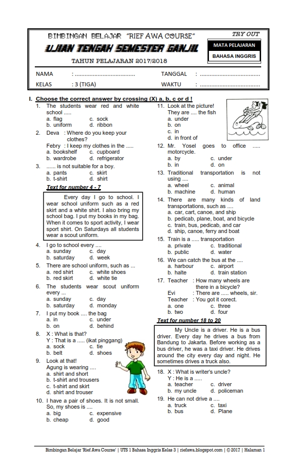 Soal Bahasa Inggris Sd Kelas 4 Dalchaebi Soal Bahasa Inggris Sd Kelas 4 Dalchaebi