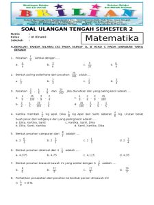 Soal Uts Kelas 5 Semester 2 Matematika Dalchaebi