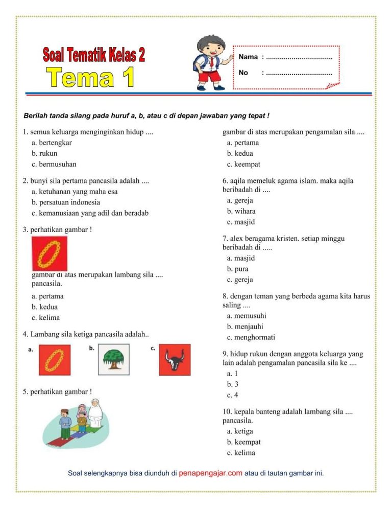 Rahasia Nilai Bagus 5 Link Download Soal Tema 1 Kelas 2 Semester 1 Paling Efektif