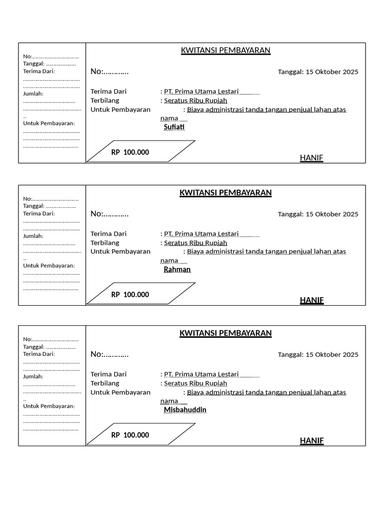 Kwitansi Ms Word PDF