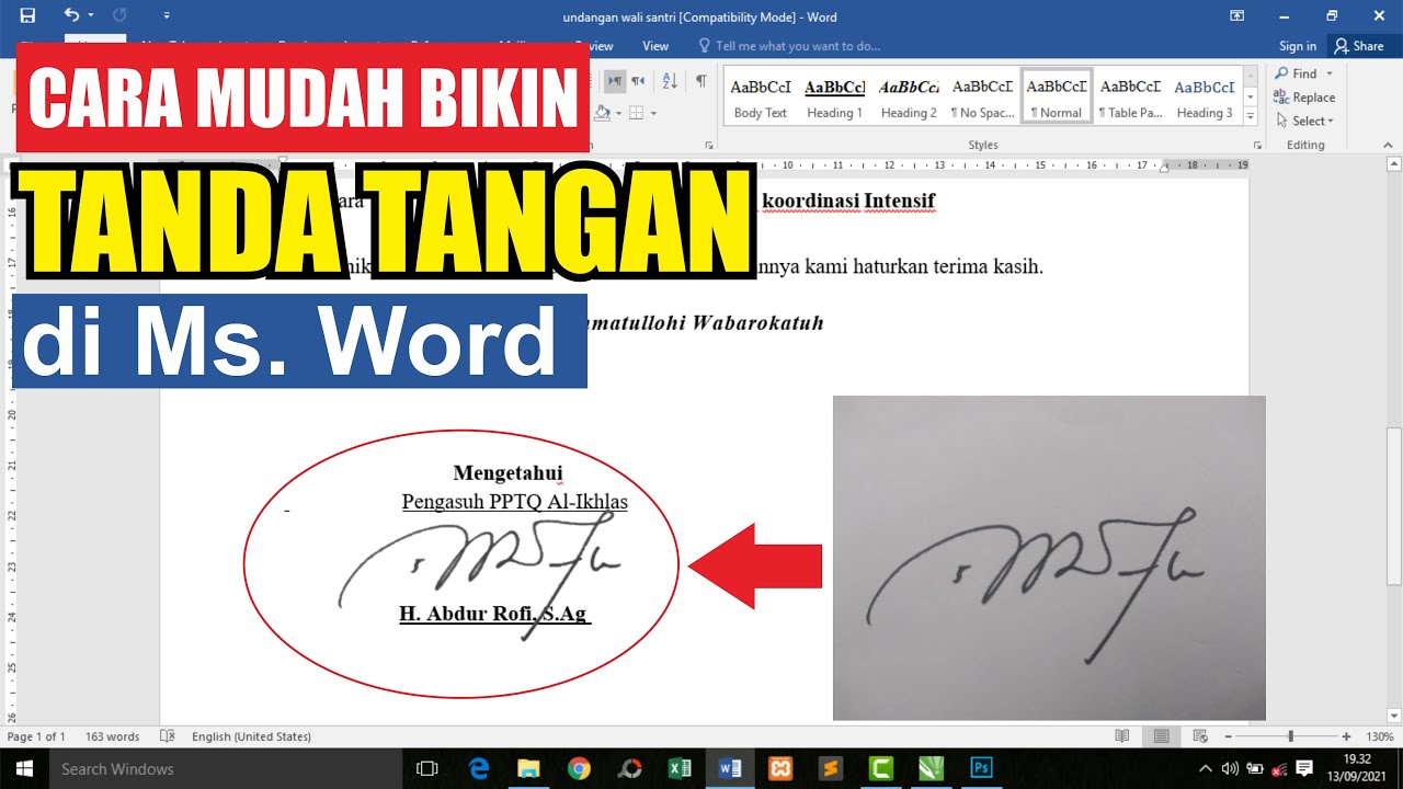 Gampang Cara Membuat Tanda Tangan di Word - LKomBis