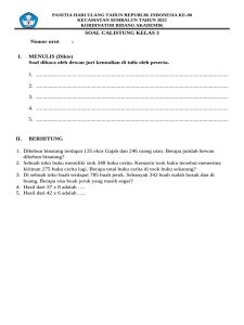 Soal Calistung Kelas 3 SD 2025 PDF