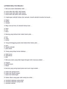 Mengasah Kepedulian Lingkungan dan Diri Latihan Soal PLH Kelas 3 SD