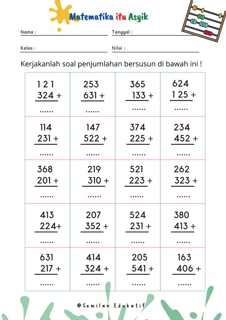 Penjumalahan Dan Pengurangan Indonesia Worksheet For Kids Lembar - Free
