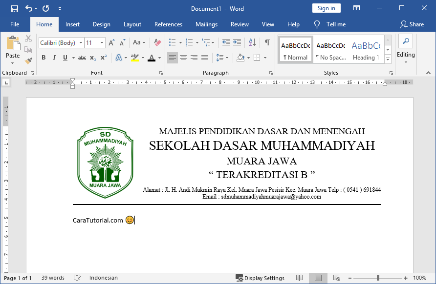 Tutorial Mudah Cara Membuat Kop Surat di Word Lengkap - LKomBis
