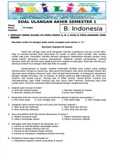 5 Contoh Soal Cerita Bahasa Indonesia Kelas 3 SD Semester 2 yang Sering Keluar di Ujian 2026
