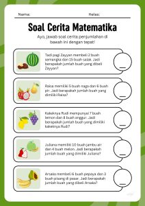Best 13 Soal Cerita Penjumlahan Artofit