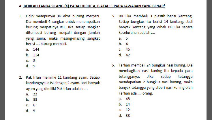 Soal Matematika Kelas 4 Pembagian Dalchaebi