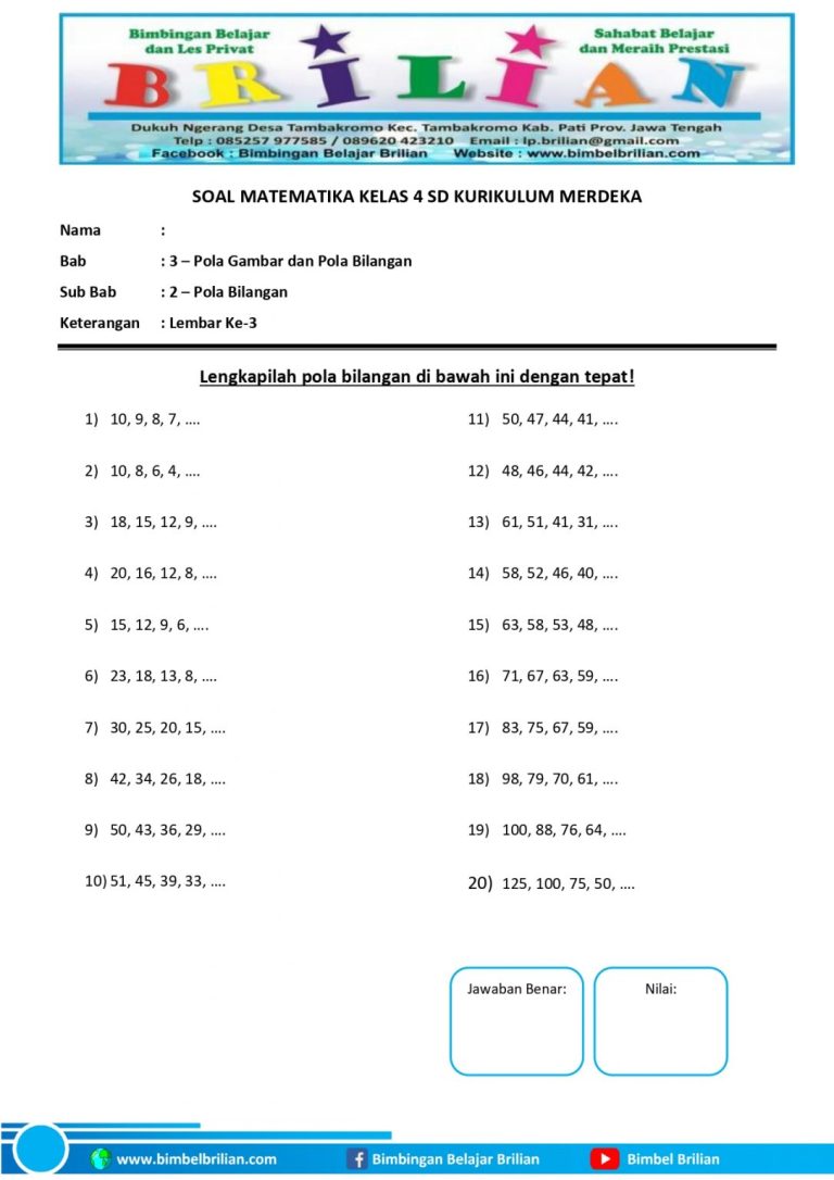 7 Contoh Soal Tes Masuk SD Kelas 4 Doc yang Wajib Diketahui Sebelum Tahun Ajaran 2026