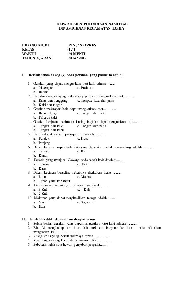 7 Contoh Soal dan Jawaban PJOK Kelas 4 SD Semester 1 Kurikulum Merdeka yang Wajib Dikuasai