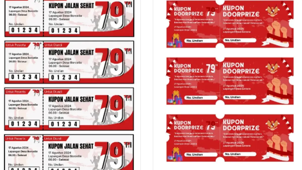 Link Download Tamplate Kupon Jalan Sehat HUT RI Gratis untuk Undian