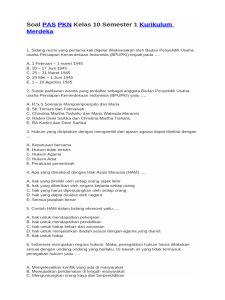 Soal PKN Kelas 10 Semester 1 Merdeka PDF