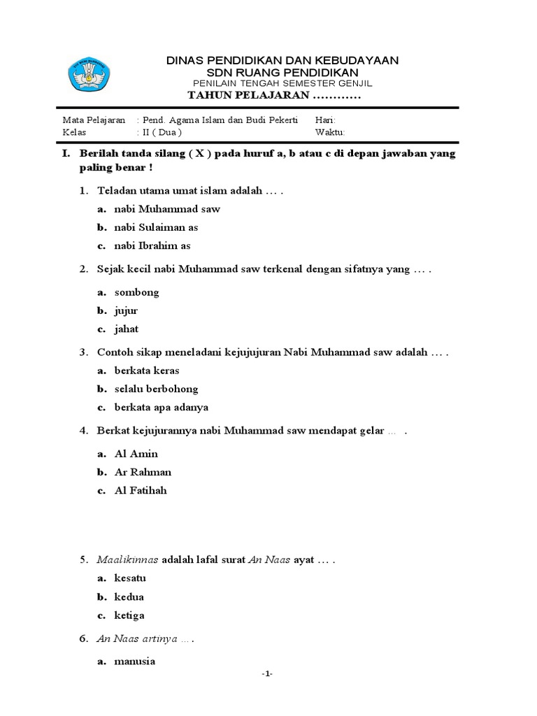 7 Rahasia Menaklukkan Contoh Soal PTS K13 Kelas 2 Semester 1 SD Sebelum Nilai Turun