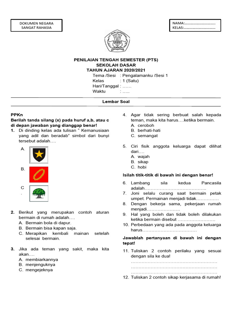 Contoh Soal PTS Kelas 1 Semester 2 Terbaru 2026: 20 Soal Matematika dan Kunci Jawaban yang Wajib Dipelajari