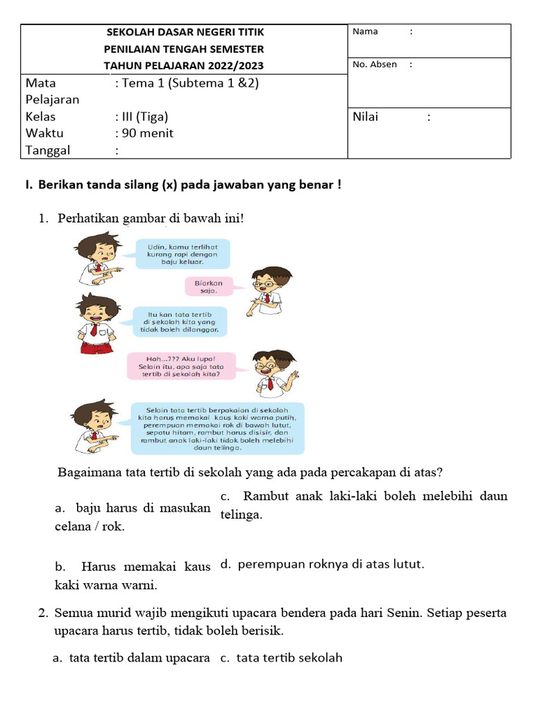 Contoh Soal PTS Kelas 2 Tema 2 Terbaru 2026: 7 Soal HOTS yang Wajib Dikuasai Sebelum Ujian