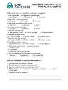 Latihan Soal Tauhid Kelas 1 2025 2026 PDF