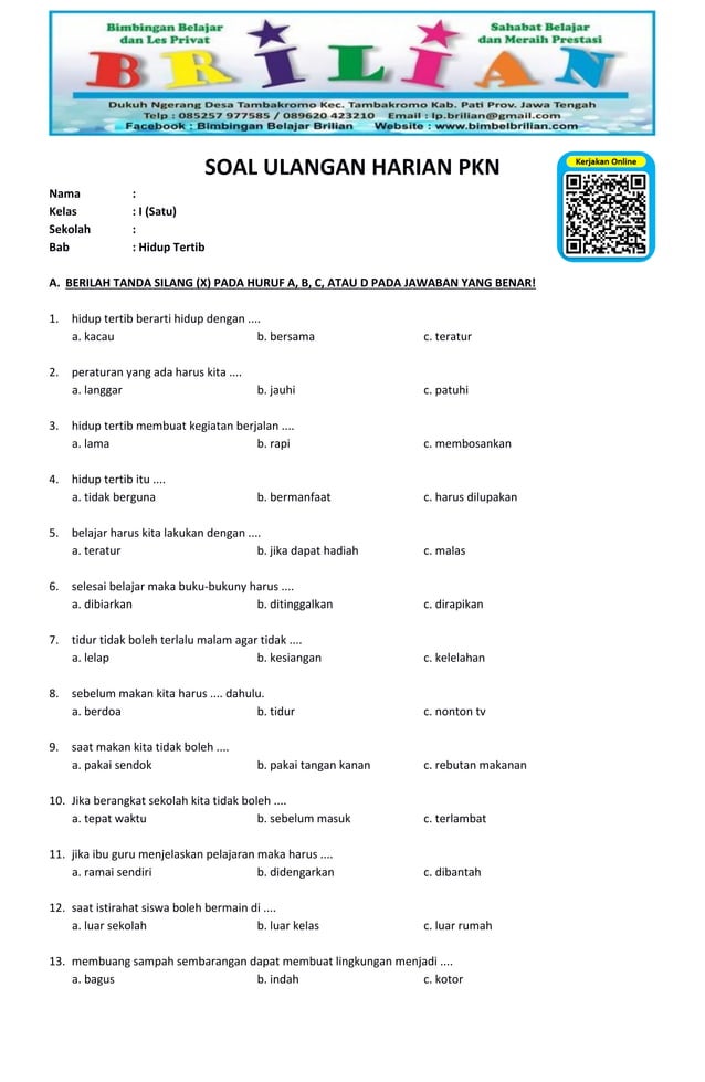 Ternyata Ini Dia Contoh Soal dan Jawaban Pelajaran PKN Kelas 7 Semester 1 yang Sering Muncul di Ujian