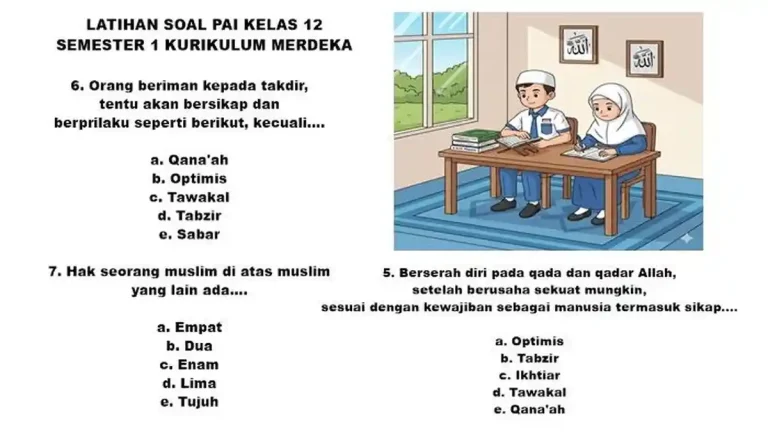 contoh soal dan jawaban pai kelas 12 semester 1