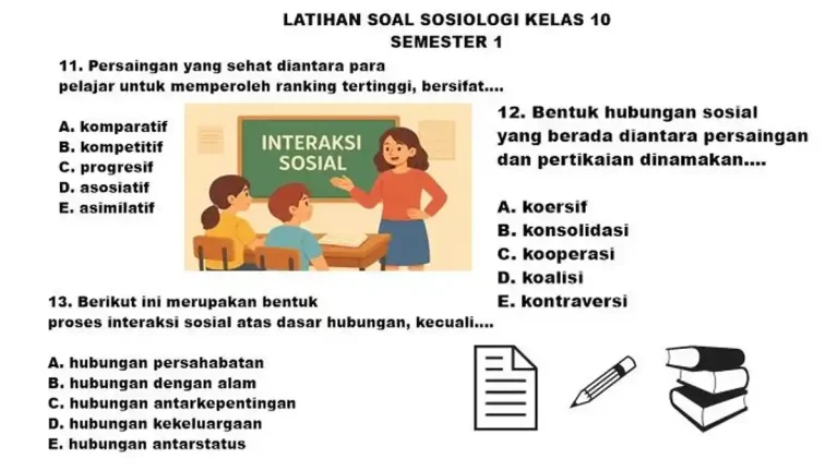 contoh soal dan jawaban sosiologi kelas 10 semester 1