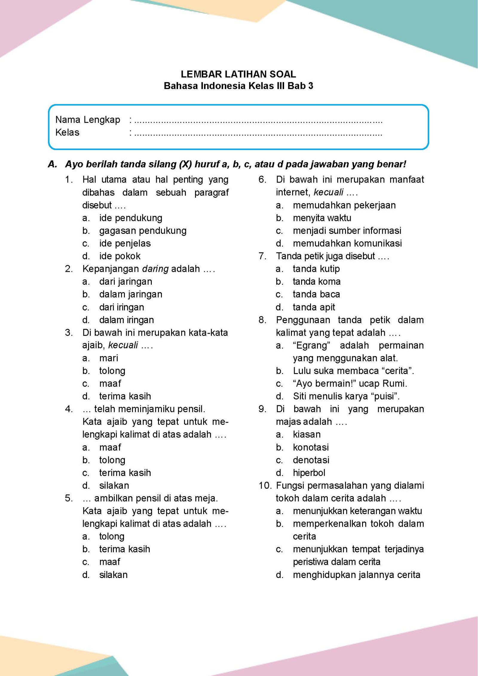 Ternyata Ini Kunci Jawaban Soal Bahasa Indonesia Kelas 3 Semester 2 Kata Hubung Terbaru
