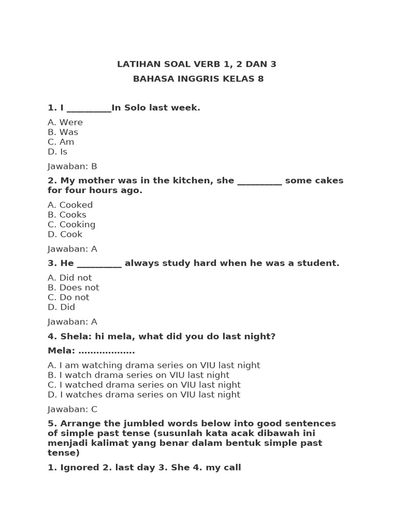 Wajib Tahu! Rahasia Lulus Ujian Lewat Soal Bahasa Inggris Kelas 8 Semester 1 dan Jawabannya PDF Wajib Tahu! Rahasia Lulus Ujian Lewat Soal Bahasa Inggris Kelas 8 Semester 1 dan Jawabannya PDF